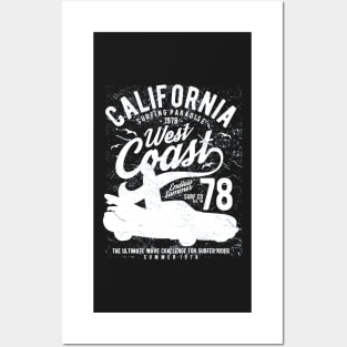 California West Coast Vintage Surf Beach Vacation Posters and Art